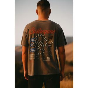 Rare CIVIL REGIME Gray USA Rebel Youth Snake T Shirt Tee Shirt  Men's Size Large